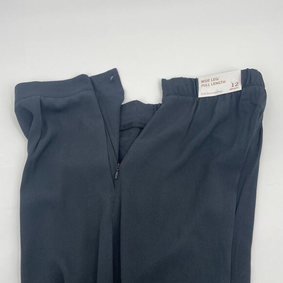 New SOFT SURROUNDINGS Casiani Pant Missy's Size 12 Wide Leg High Waist Black - Picture 6 of 12